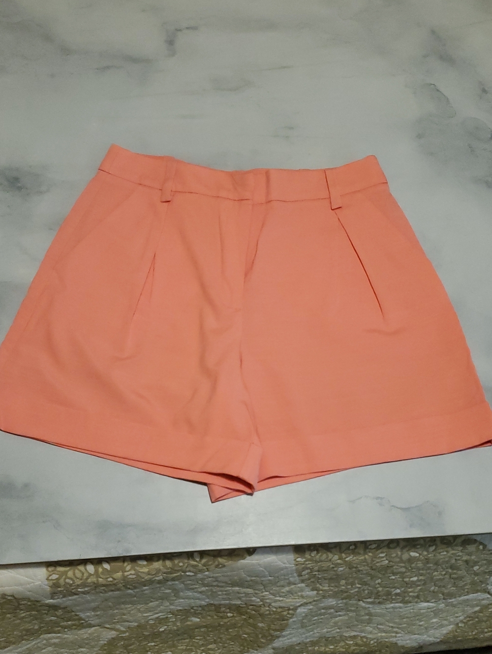 Trina Turk Flamingo Pink High-Waist Tailored Shorts